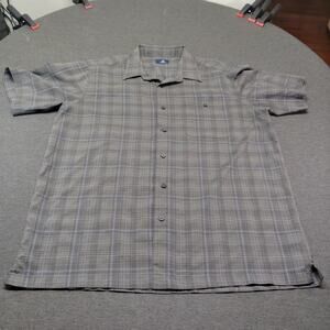 George Mens Short Sleeve Button Up Shirt XL Plaid Casual Classic Fit Cotton Top